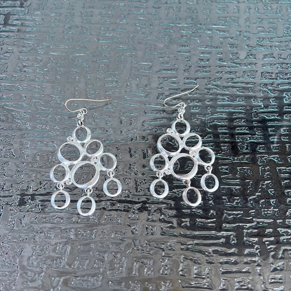 Silver and rhinestone earrings